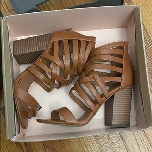 Charlotte Russe Tan Strappy Heels